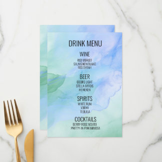 Creëer Your Own - Waterverf achtergrond Drink Menu