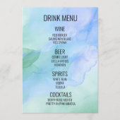 Creëer Your Own - Waterverf achtergrond Drink Menu (Voorkant)