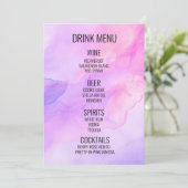 Creëer Your Own - Waterverf achtergrond Drink Menu (Staand voorkant)