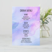 Creëer Your Own - Waterverf achtergrond Drink Menu (Staand voorkant)