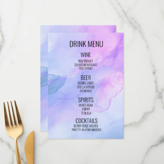 Creëer Your Own - Waterverf achtergrond Drink Menu
