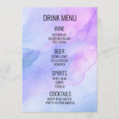 Creëer Your Own - Waterverf achtergrond Drink Menu (Voorkant)