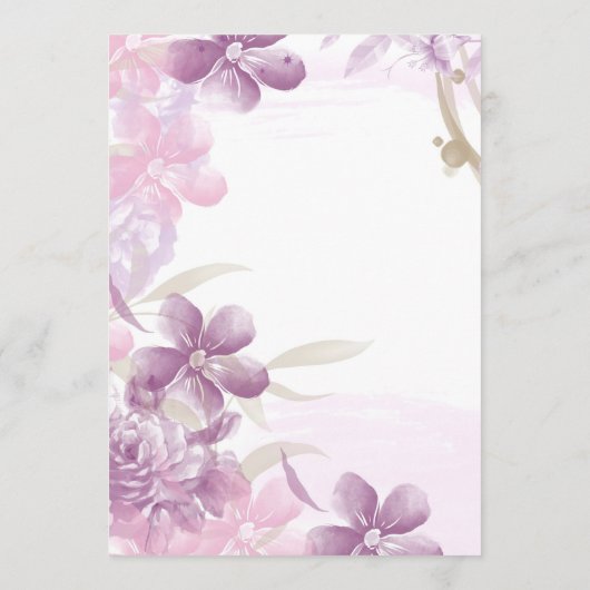 Creëer Your Own - Waterverf Bloemengrens Menu (Achterkant)