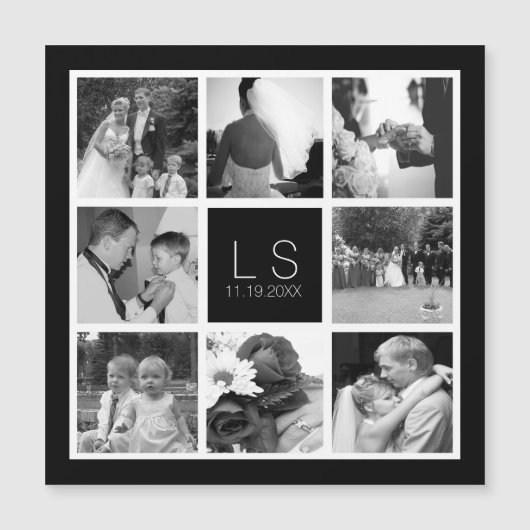 Creëer Your Own Wedding Photo Collage Monogram (Voorkant)
