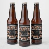 Creëer Your Own Wedding Photo Collage Monogram Bier Etiket (Flessen)