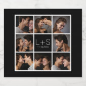Creëer Your Own Wedding Photo Collage Monogram Bier Etiket (Enkel label)