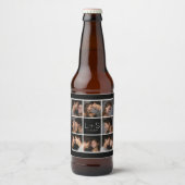 Creëer Your Own Wedding Photo Collage Monogram Bier Etiket (Voorkant)