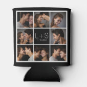 Creëer Your Own Wedding Photo Collage Monogram Blikjeskoeler (Achterkant)