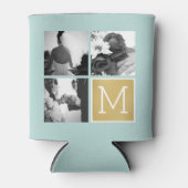 Creëer Your Own Wedding Photo Collage Monogram Blikjeskoeler (Voorkant)