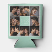 Creëer Your Own Wedding Photo Collage Monogram Blikjeskoeler (Voorkant)