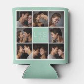 Creëer Your Own Wedding Photo Collage Monogram Blikjeskoeler (Achterkant)