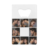 Creëer Your Own Wedding Photo Collage Monogram Creditkaart Flessenopener (Achterkant)