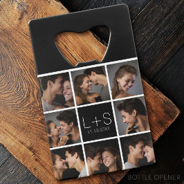 Creëer Your Own Wedding Photo Collage Monogram Creditkaart Flessenopener