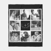 Creëer Your Own Wedding Photo Collage Monogram Fleece Deken (Voorkant)