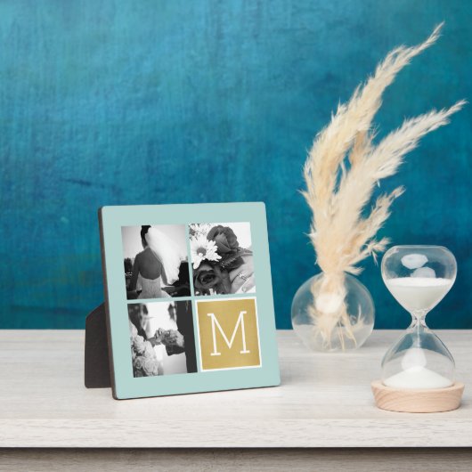 Creëer Your Own Wedding Photo Collage Monogram Fotoplaat (Insitu)