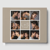 Creëer Your Own Wedding Photo Collage Monogram Gastenboek (Voorkant)