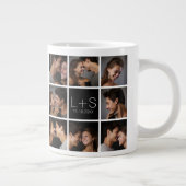 Creëer Your Own Wedding Photo Collage Monogram Grote Koffiekop (Rechts)