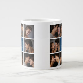 Creëer Your Own Wedding Photo Collage Monogram Grote Koffiekop