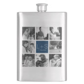 Creëer Your Own Wedding Photo Collage Monogram Heupfles (Voorkant)