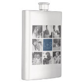 Creëer Your Own Wedding Photo Collage Monogram Heupfles (Rechts)