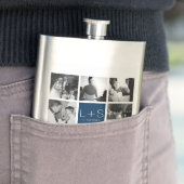 Creëer Your Own Wedding Photo Collage Monogram Heupfles (Voorbeeld)