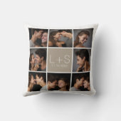 Creëer Your Own Wedding Photo Collage Monogram Kussen (Achterkant)