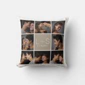 Creëer Your Own Wedding Photo Collage Monogram Kussen (Voorkant)