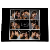 Creëer Your Own Wedding Photo Collage Monogram Large Cadeautasje (Voorkant)
