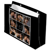Creëer Your Own Wedding Photo Collage Monogram Large Cadeautasje (Voorkant Gekanteld)