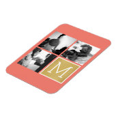 Creëer Your Own Wedding Photo Collage Monogram Magneet (Linkerzijde)