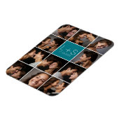 Creëer Your Own Wedding Photo Collage Monogram Magneet (Linkerzijde)