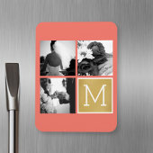 Creëer Your Own Wedding Photo Collage Monogram Magneet