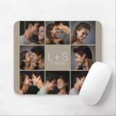 Creëer Your Own Wedding Photo Collage Monogram Muismat (Met muis)