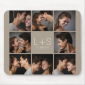 Creëer Your Own Wedding Photo Collage Monogram Muismat (Voorkant)