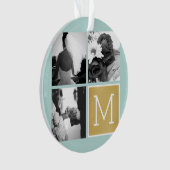 Creëer Your Own Wedding Photo Collage Monogram Ornament (voorkant)