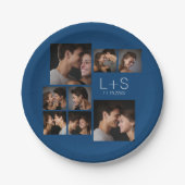 Creëer Your Own Wedding Photo Collage Monogram Papieren Bordje (Voorkant)