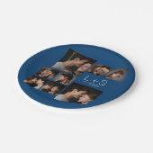 Creëer Your Own Wedding Photo Collage Monogram Papieren Bordje (Gekanteld)