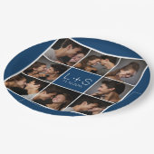 Creëer Your Own Wedding Photo Collage Monogram Papieren Bordje (Gekanteld)