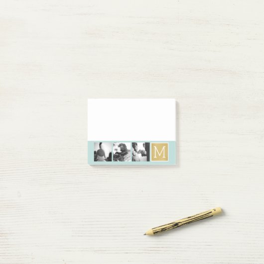 Creëer Your Own Wedding Photo Collage Monogram Post-it® Notes (Op bureau)