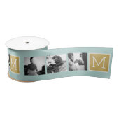 Creëer Your Own Wedding Photo Collage Monogram Satijnen Lint (Spoel)