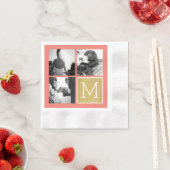 Creëer Your Own Wedding Photo Collage Monogram Servet (Insitu)