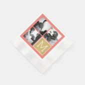 Creëer Your Own Wedding Photo Collage Monogram Servet (Hoek)