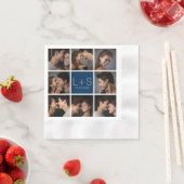 Creëer Your Own Wedding Photo Collage Monogram Servet (Insitu)