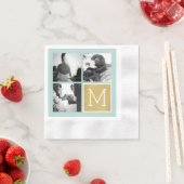 Creëer Your Own Wedding Photo Collage Monogram Servetten (Insitu)