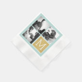 Creëer Your Own Wedding Photo Collage Monogram Servetten (Hoek)