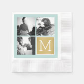 Creëer Your Own Wedding Photo Collage Monogram Servetten (Voorkant)