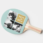 Creëer Your Own Wedding Photo Collage Monogram Tafeltennisbatje (Zijkant)