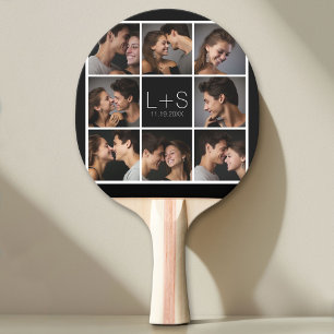 Creëer Your Own Wedding Photo Collage Monogram Tafeltennisbatje