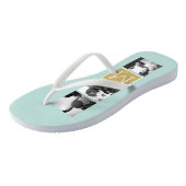 Creëer Your Own Wedding Photo Collage Monogram Teenslippers (Schuin)