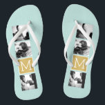 Creëer Your Own Wedding Photo Collage Monogram Teenslippers<br><div class="desc">2015 kleuren met een achtergrond van munt en gouden folie - Gebruik 3 vierkante foto's om een unieke en persoonlijke verjaardagscadeau te creëer. Voeg de bruid en de initialen van de bruidegom toe. Als u de afbeeldingen of monogrammen moet aanpassen,  klik op het aanpassingshulpmiddel om veranderingen aan te brengen.</div>
